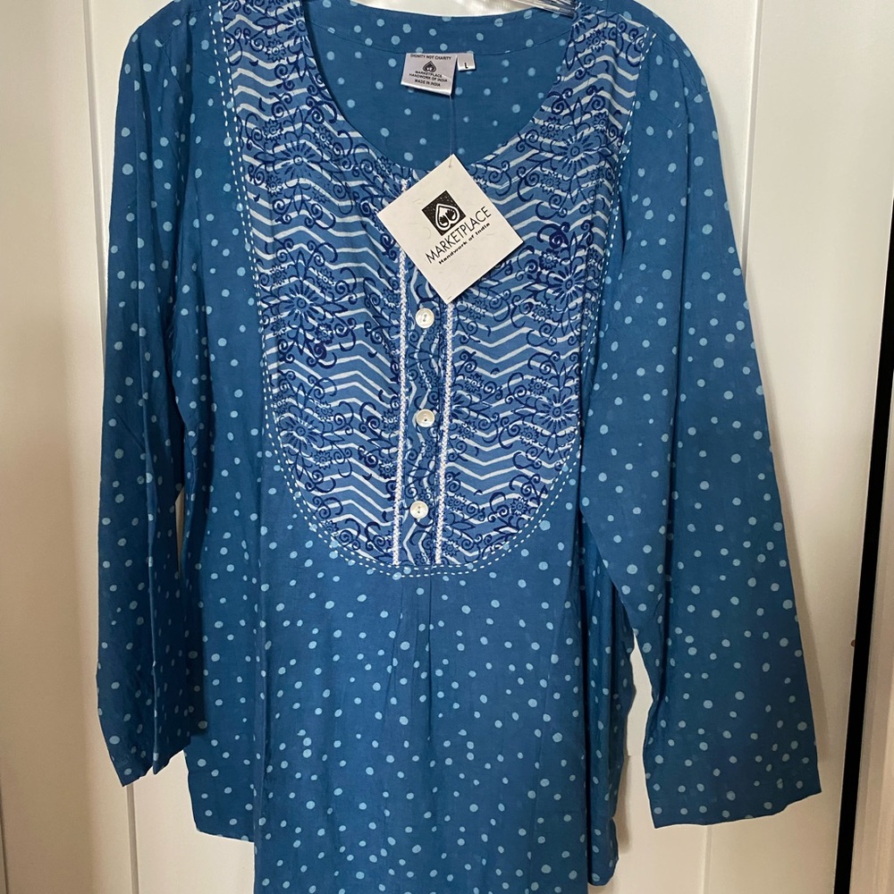 Marketplace Handwork of India Tunic, Size L, New With Tags